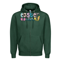 Sports Green Easter vibes Easter Day Zipper Hoodie - HowdyJamesFarm