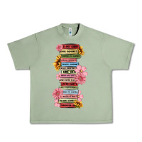 Oil Green floral books Urban Heavy Tee - MaliasSmallBusiness