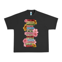 Pigment Black floral books Urban Heavy Tee - MaliasSmallBusiness