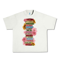 Pistachio floral books Urban Heavy Tee - MaliasSmallBusiness