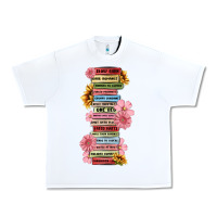 White floral books Urban Heavy Tee - MaliasSmallBusiness