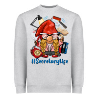 Heather Grey secretary life gnome Heavyweight Sweatshirt - BarkalooDesign
