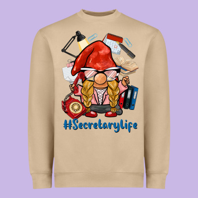 Secretary Life Gnome Heavyweight Sweatshirt Designed By Barkaloodesign