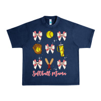 Navy softball coquette bow Urban Heavy Tee - JahusDesignShop