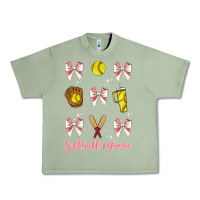 Oil Green softball coquette bow Urban Heavy Tee - JahusDesignShop