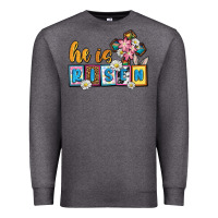 Charcoal Heather Easter Day He is risen Premium Sweatshirt - OliviaCreatesArt
