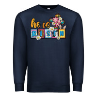 Navy Easter Day He is risen Premium Sweatshirt - OliviaCreatesArt