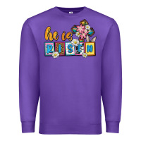 Purple Easter Day He is risen Premium Sweatshirt - OliviaCreatesArt