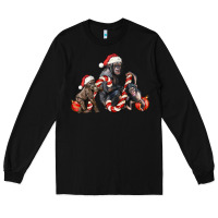 Black christmas chimpanzee and gorilla Long Sleeve Tee - LillyAllenDesigns