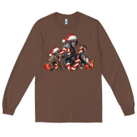 Chestnut christmas chimpanzee and gorilla Long Sleeve Tee - LillyAllenDesigns
