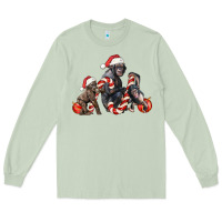 Matcha christmas chimpanzee and gorilla Long Sleeve Tee - LillyAllenDesigns