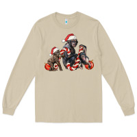 Mushroom christmas chimpanzee and gorilla Long Sleeve Tee - LillyAllenDesigns
