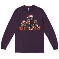 Plum christmas chimpanzee and gorilla Long Sleeve Tee - LillyAllenDesigns