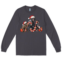 Smoke christmas chimpanzee and gorilla Long Sleeve Tee - LillyAllenDesigns