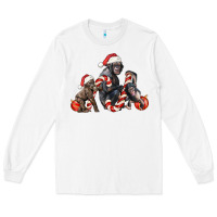 White christmas chimpanzee and gorilla Long Sleeve Tee - LillyAllenDesigns