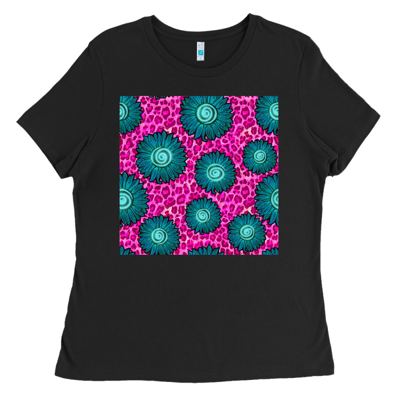 Floral Pink Leopard Seamless Pattern Ladies Tee by BundleAndBundleShop | Teevron