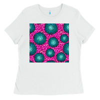 White floral pink leopard seamless pattern Ladies Tee - BundleAndBundleShop