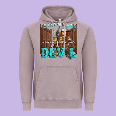 Im Only One Drink Vintage Hoodie Designed By Nancycooperartshop