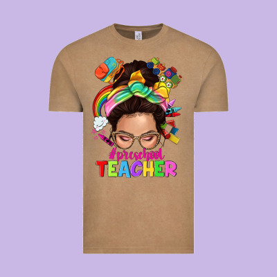 Preschool Teacher Vintage Tee Designed By Nancycooperartshop