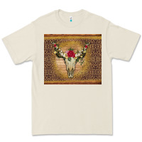Bone bull skull flowers glitter and leopard Premium Tee - Artiststas