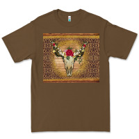 Cacao bull skull flowers glitter and leopard Premium Tee - Artiststas