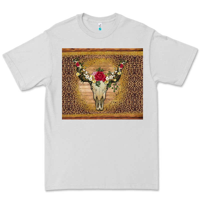 Bull Skull Flowers Glitter And Leopard Premium Tee by Artiststas | Teevron