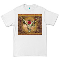White bull skull flowers glitter and leopard Premium Tee - Artiststas