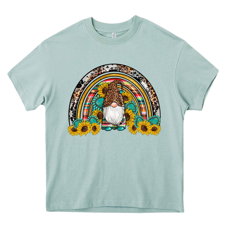 Western Gnome Gemstones Sunflowers Rainbow Heavy Core Tee by Artiststas | Teevron