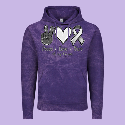 Peace Love Cure Lung Cancer Vintage Hoodie Designed By Jasminsmagicworld
