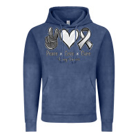Vintage Denim Peace Love Cure Lung Cancer Vintage Hoodie - Jasminsmagicworld