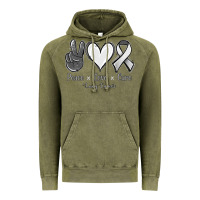 Vintage Olive Peace Love Cure Lung Cancer Vintage Hoodie - Jasminsmagicworld