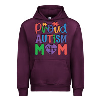 Mauve Wine Proud Autism Mom Urban Hoodie - CowhideDigitalArt