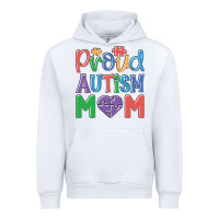 White Proud Autism Mom Urban Hoodie - CowhideDigitalArt