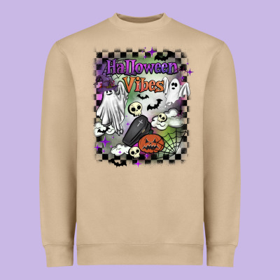 Halloween Vibes Heavyweight Sweatshirt Designed By Barkaloodesign