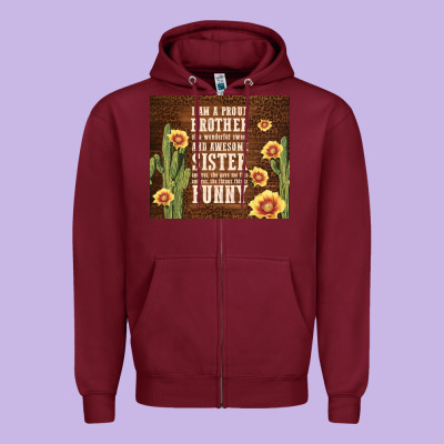 I Am A Proud Brother Zipper Hoodie Designed By Tumblerdesignbyshophia