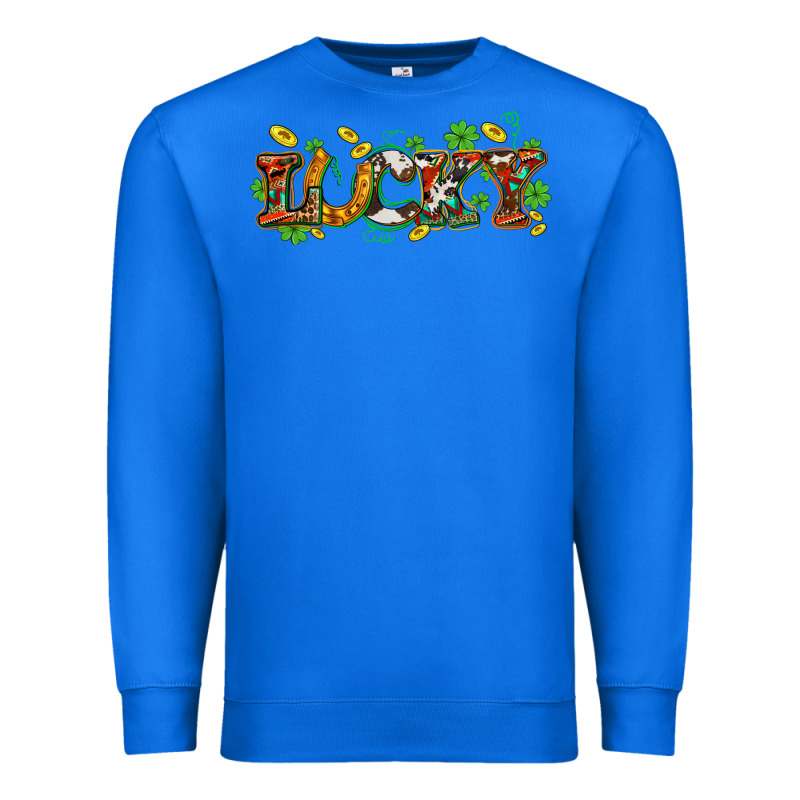 St. Patrick's Western Lucky And Shamrocks Premium Sweatshirt by OliviaCreatesArt | Teevron