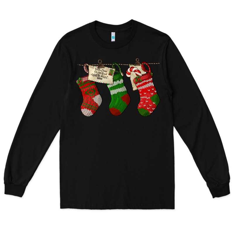 Christmas Socks With Santa Letter Long Sleeve Tee by LillyAllenDesigns | Teevron