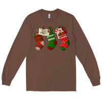 Chestnut Christmas Socks With Santa Letter Long Sleeve Tee - LillyAllenDesigns
