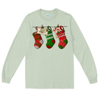 Matcha Christmas Socks With Santa Letter Long Sleeve Tee - LillyAllenDesigns