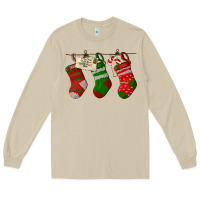 Mushroom Christmas Socks With Santa Letter Long Sleeve Tee - LillyAllenDesigns