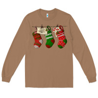 Toasted Coconut Christmas Socks With Santa Letter Long Sleeve Tee - LillyAllenDesigns