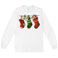 White Christmas Socks With Santa Letter Long Sleeve Tee - LillyAllenDesigns