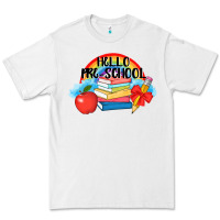 White Hello Pre School Premium Tee - AdoDesignShop