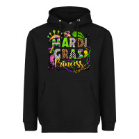 Black mardi gras princess Heavyweight Hoodie - OliviaCreatesArt