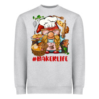 Heather Grey baker life gnome Heavyweight Sweatshirt - BarkalooDesign