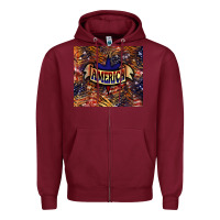 Burgundy Tiger America tumbler 4th of july Zipper Hoodie - HowdyJamesFarm