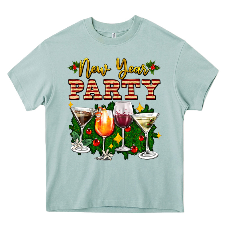New Year Party Christmas Coctail Heavy Core Tee by AdoDesignShop | Teevron