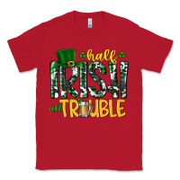 Red Half Irish All Trouble Classic Tee - CowhideDigitalArt