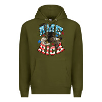 Army Green American Eagle Premium Hoodie - HowdyJamesFarm