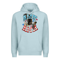 Blue Mist American Eagle Premium Hoodie - HowdyJamesFarm